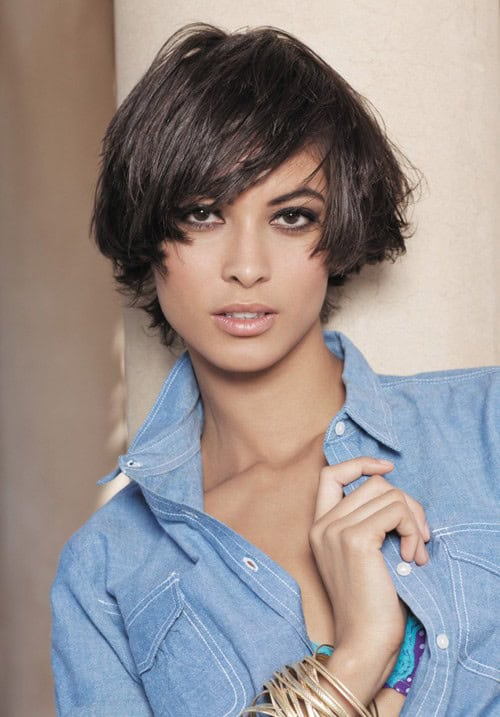 Short A-line bob for thick hair