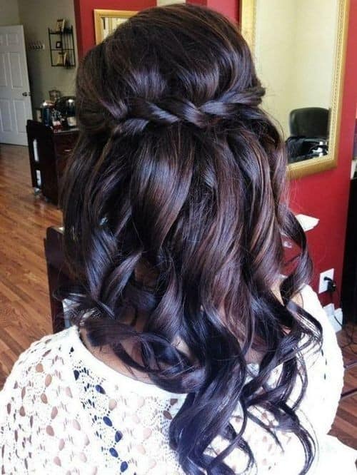 Romantic Braid Crown and Ringlets for Medium Length Hair