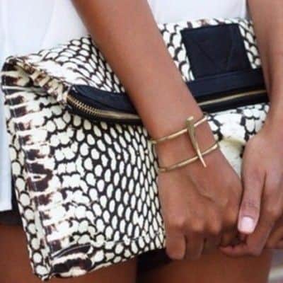 Snakeskin clutch