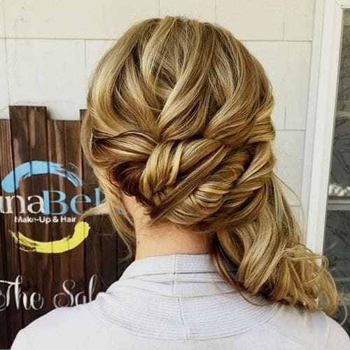 Simple Easy Romantic Hairstyle- Chunky Braided Side Ponytail