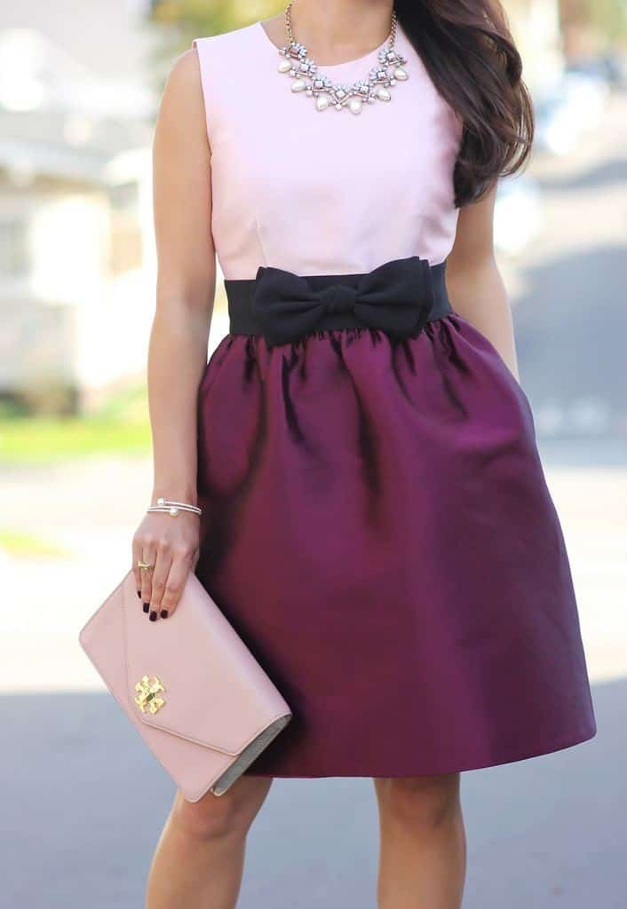 Two-tone satin dress