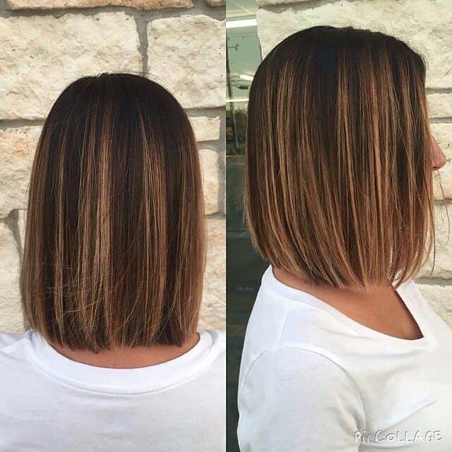 Traditional ombre blunt bob with middle part