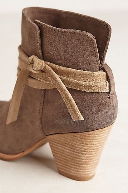 Suede side-tie booties