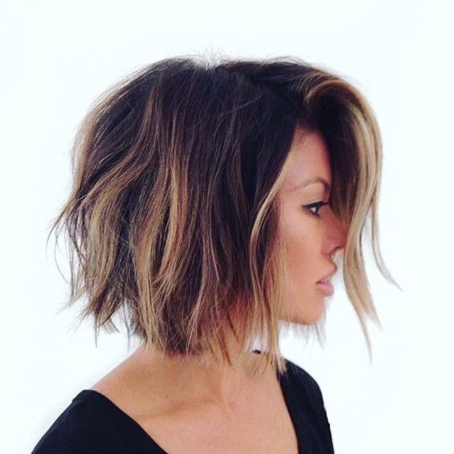 Ombre A-line short bob with longer front and side part