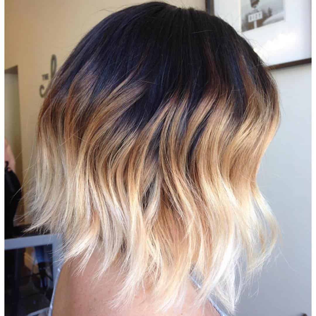 Ombre A-line short bob with longer front and side part