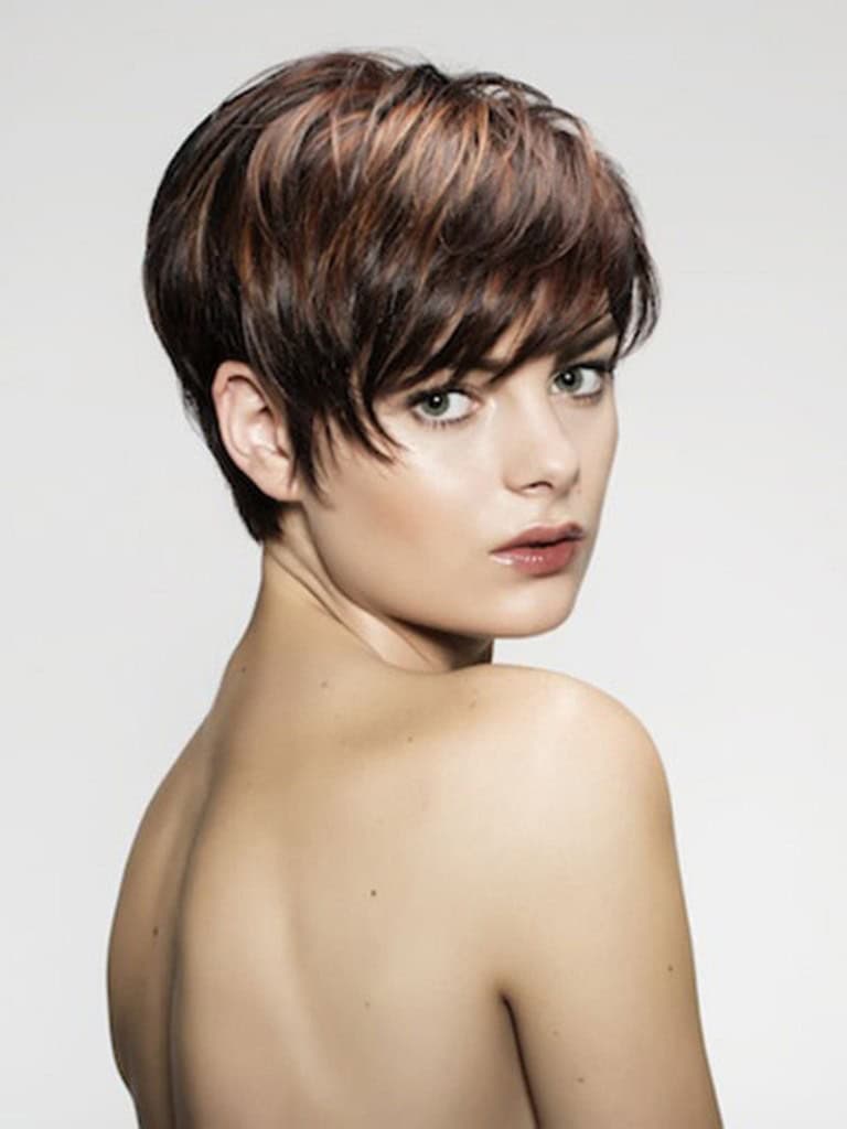 Pixie with brown highlights