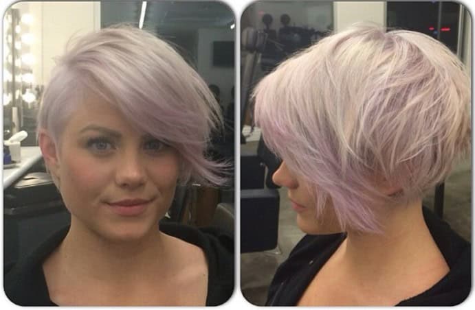 Platinum and (light) lavender longer pixie