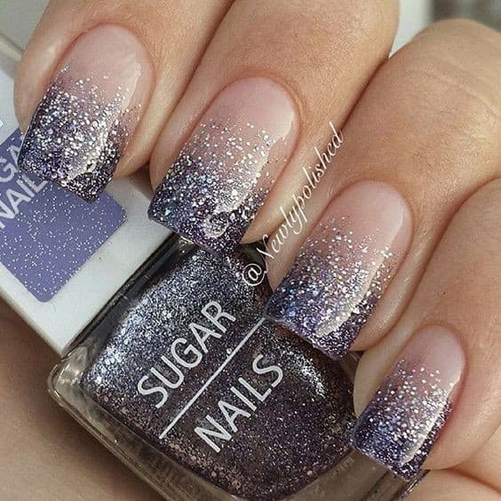 Nu-de to Silver Ombre Glitter