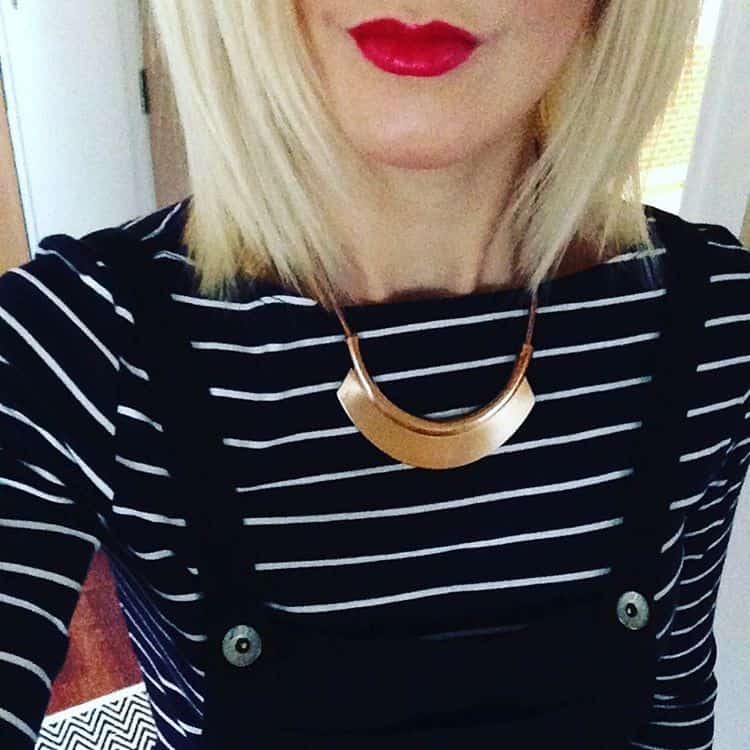 Stripy Top with Red Lip