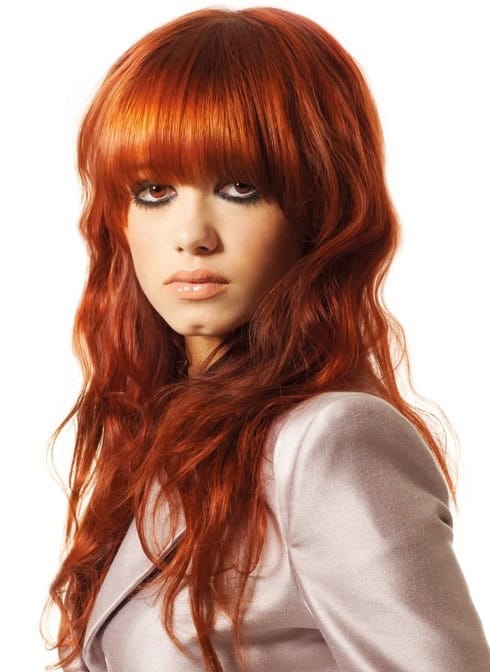 Fiery red hair color