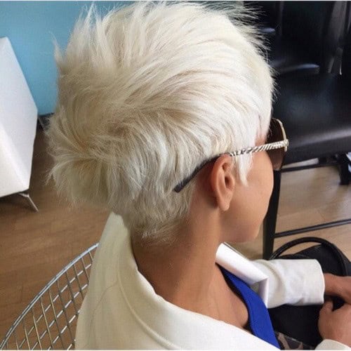 Ice Blonde Pixie Cut