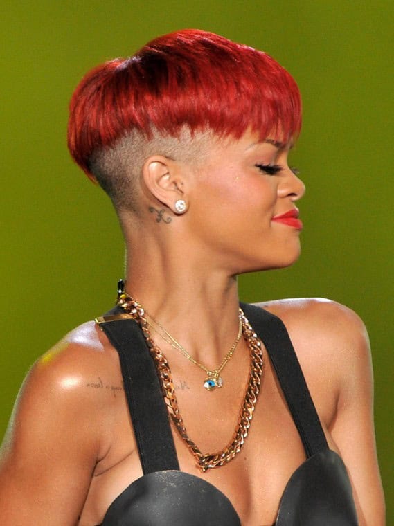 Rihanna Red Cut: Short Edgy Red Boy Cut – bowl cut for women