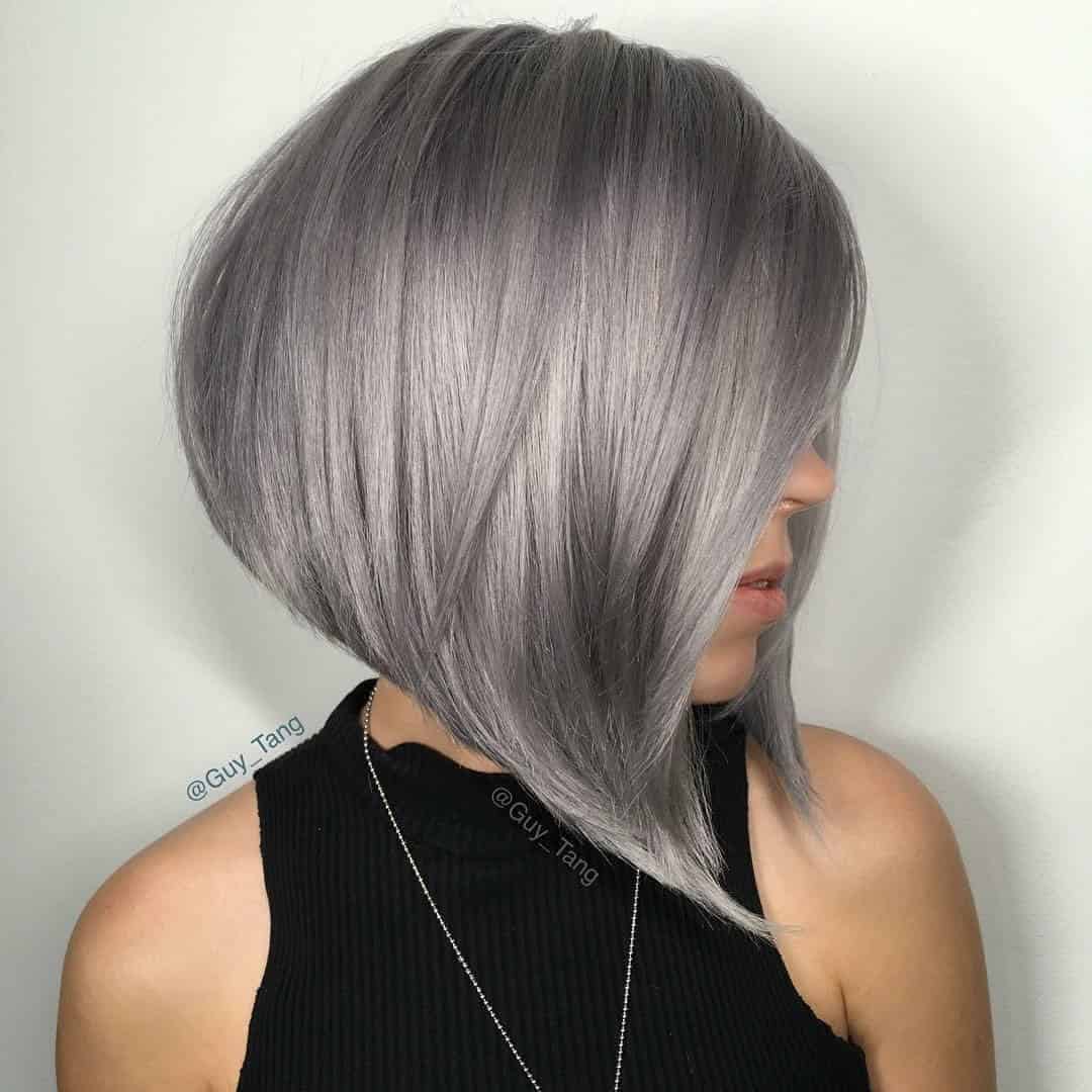 Ombre A-line short bob with longer front and side part