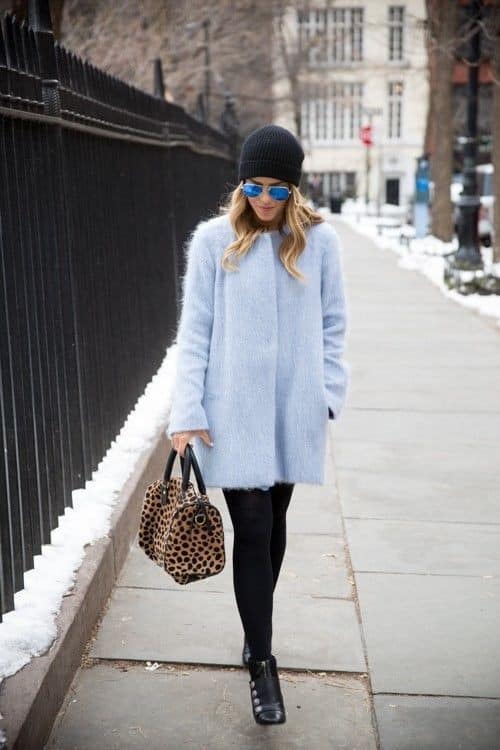 Light blue cashmere coat