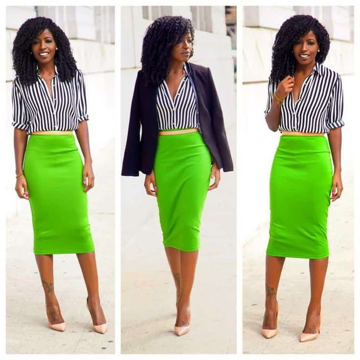 Neon pencil skirt