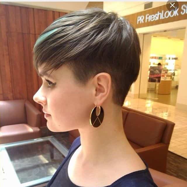 Pixie with shaved sides and a hint of color