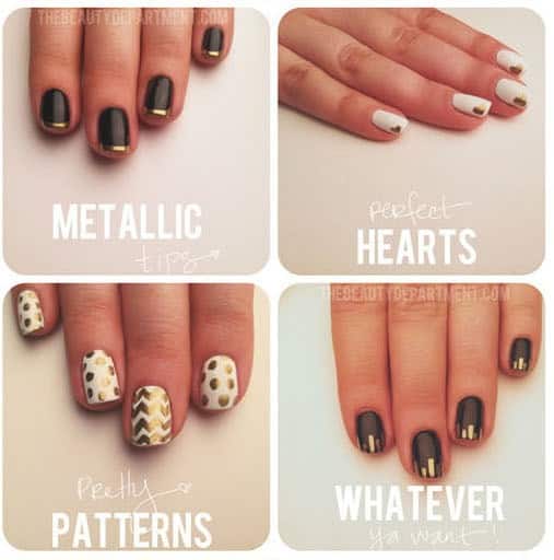 Great Nail Designs with A Gold Sharpie