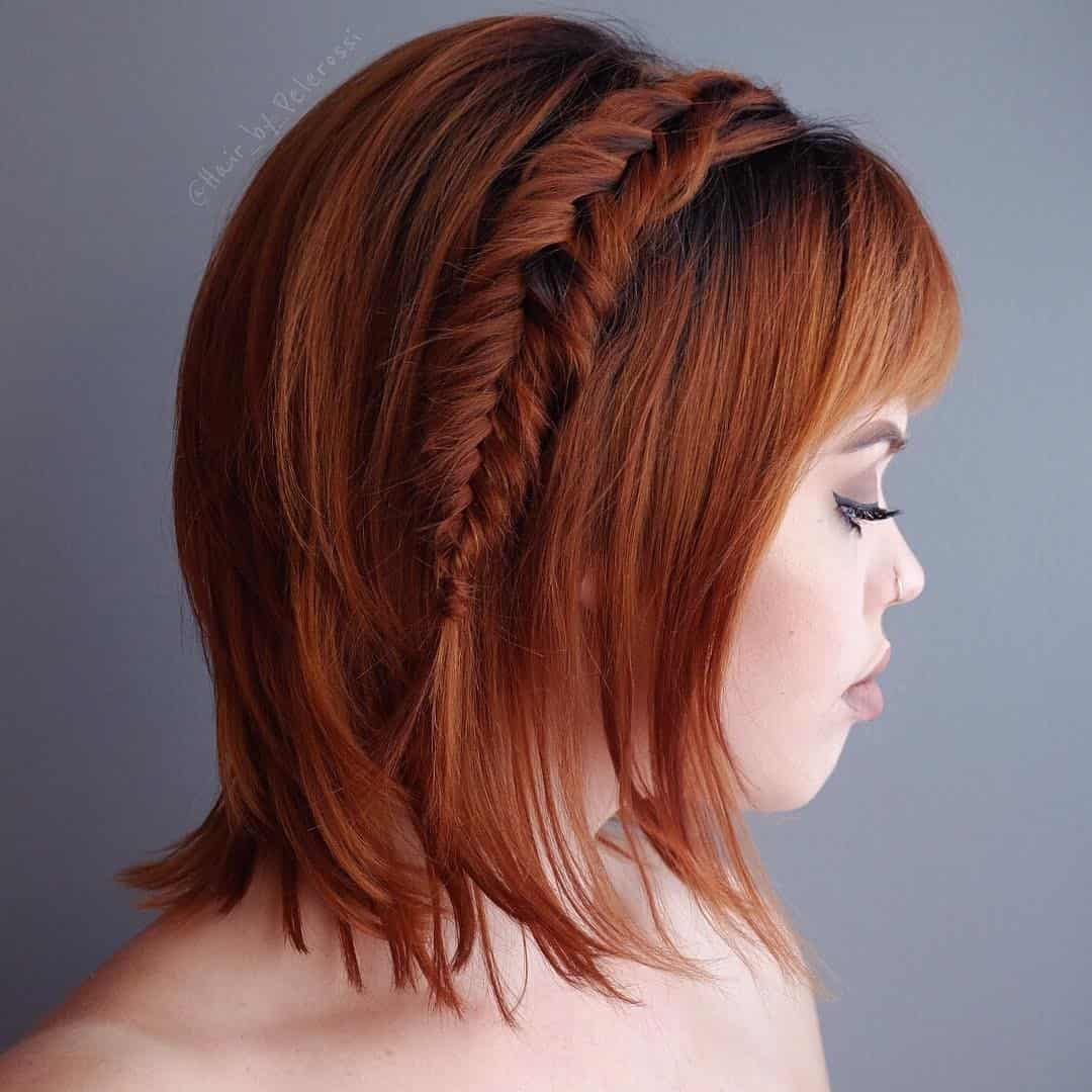 Half Braided and Half Red Curly Hair