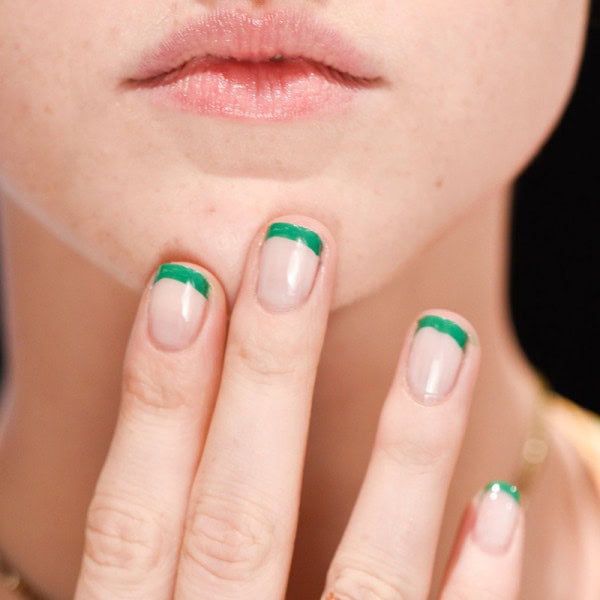 French Manicure with Flower Accent Finger