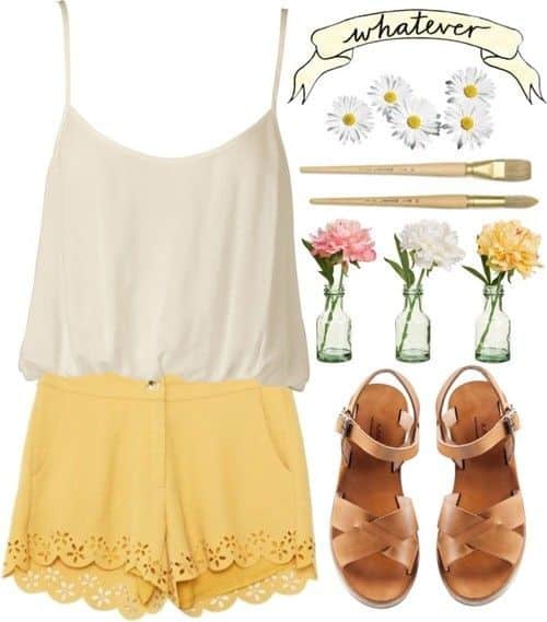 White and Yellow Outfit for Summer