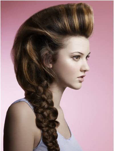 Bouffant and side braid