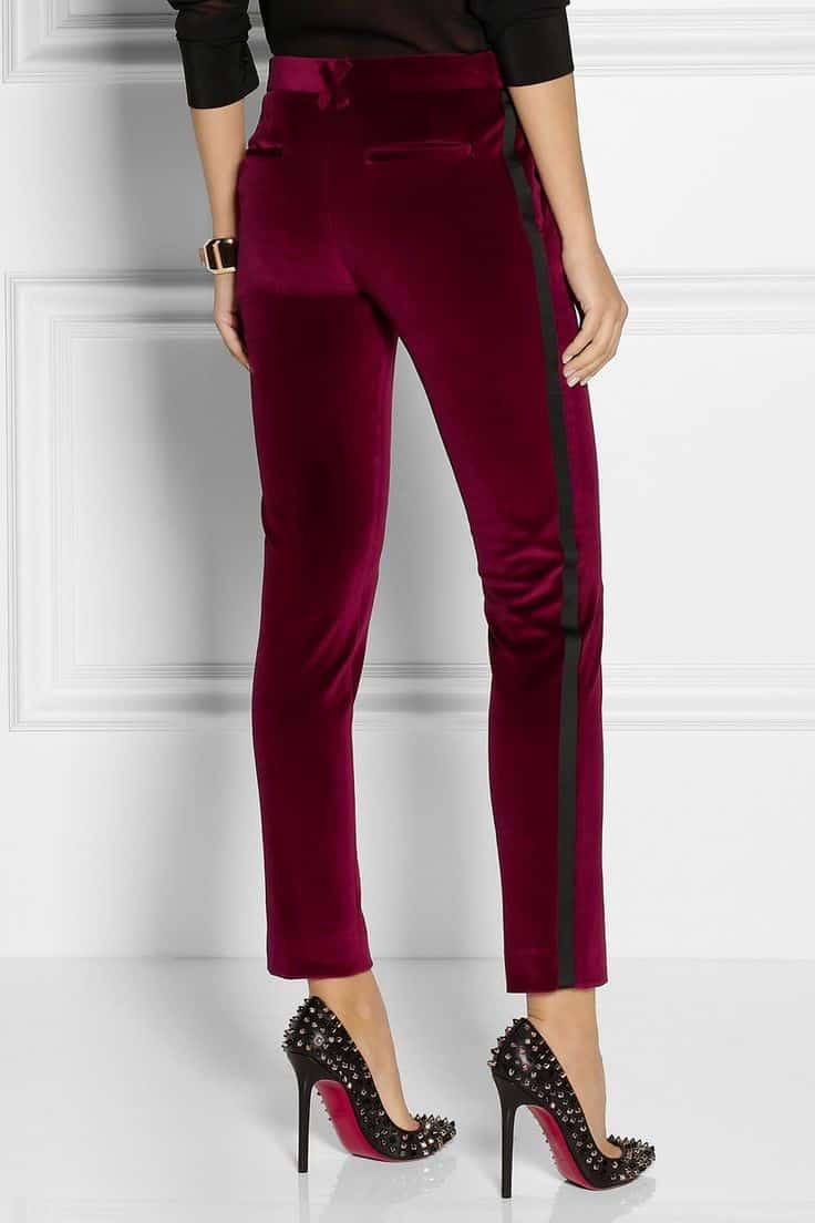 Velvet tuxedo pants