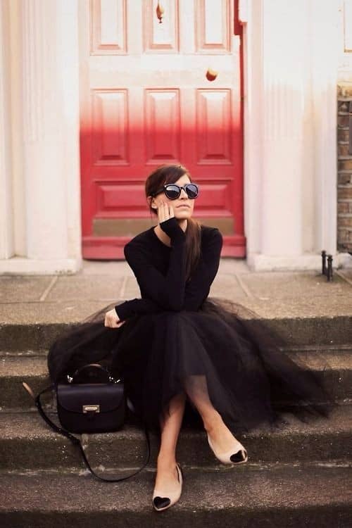 Black tulle skirt