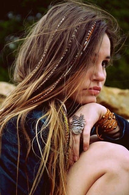 Chic Ombre Hair with Accessories