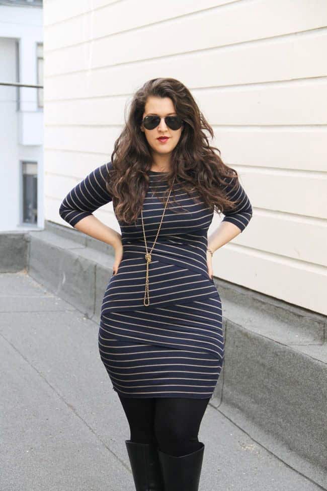 Striped bandage dress