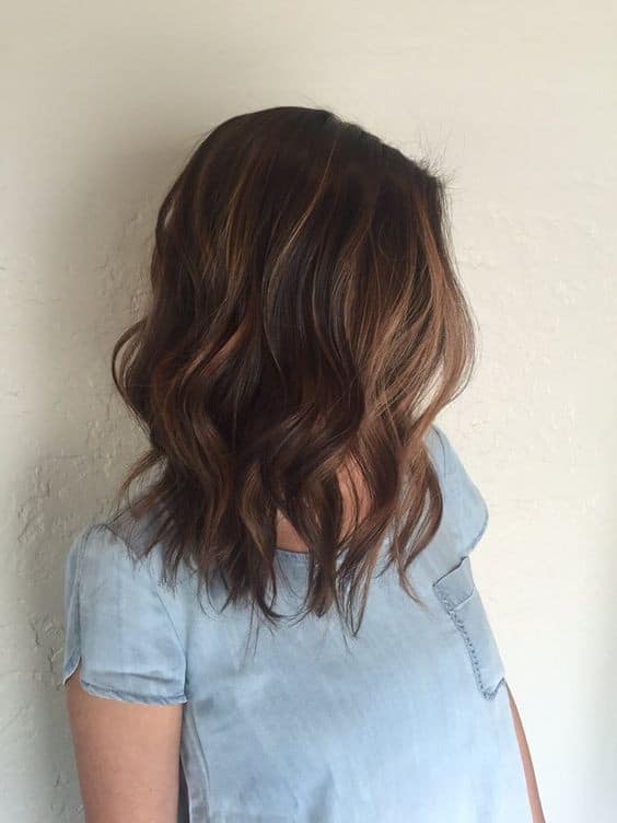 Blended Brown Bob with Loose Curls