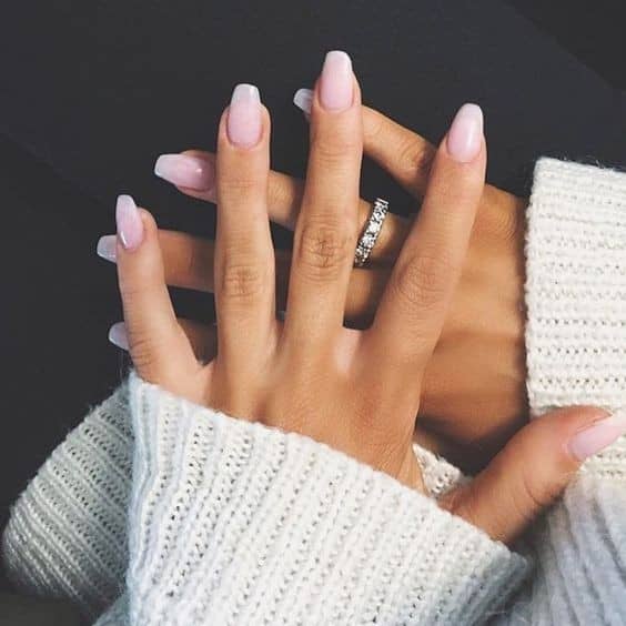 Pale Pink to White Ombre