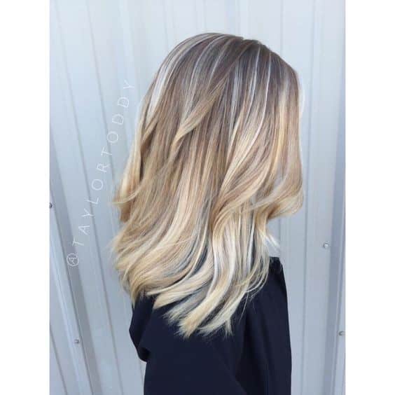 White Blonde Balayage with Loose Curls