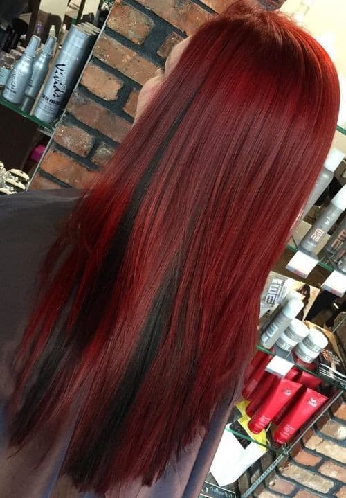 Red Locks with Black Highlights