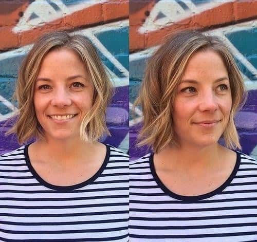 Curled Bob with Straight Cut