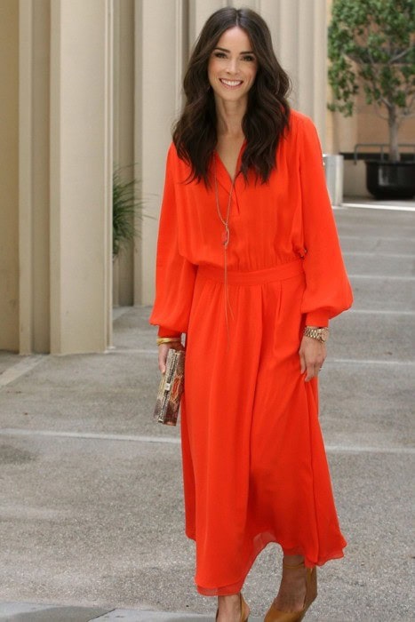 Orange long shirt dress