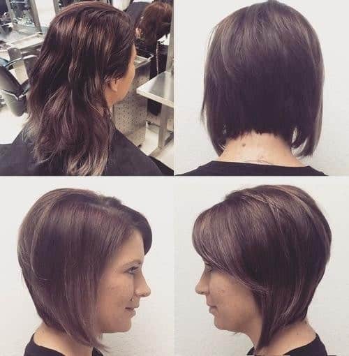 Bouncy Brown Bob with Side Fringe