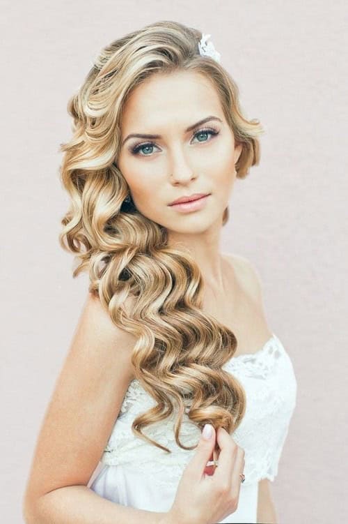 Elaborate Blonde Swept Style