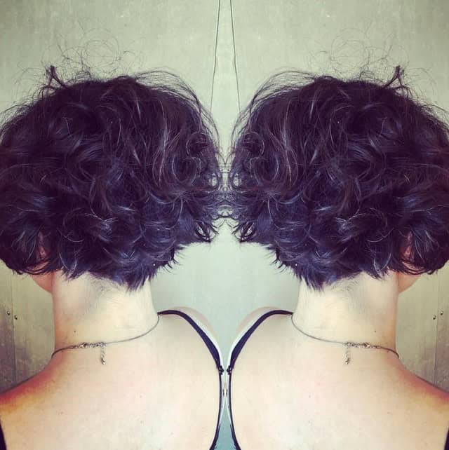 Super curly graduated bob