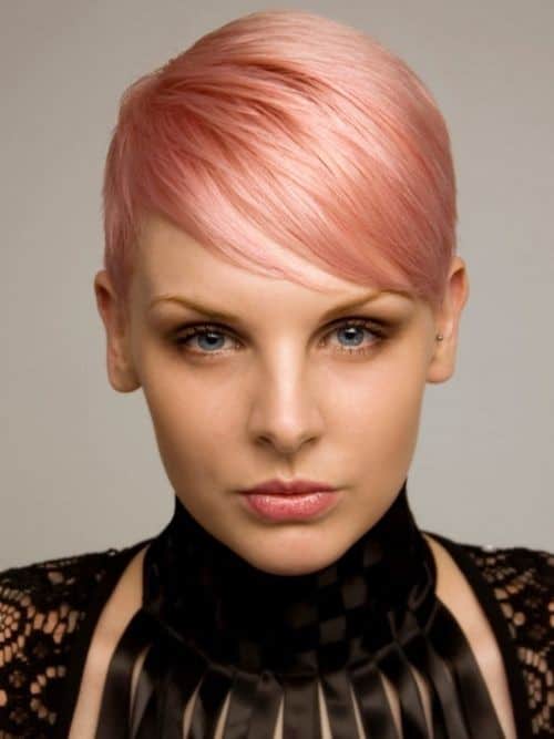 Rose gold straight pixie cut