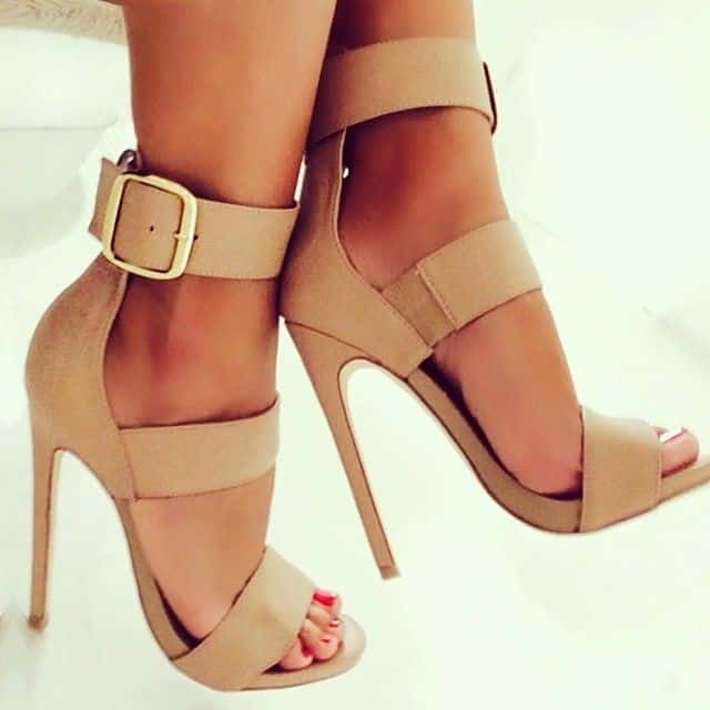 High ankle strap heels