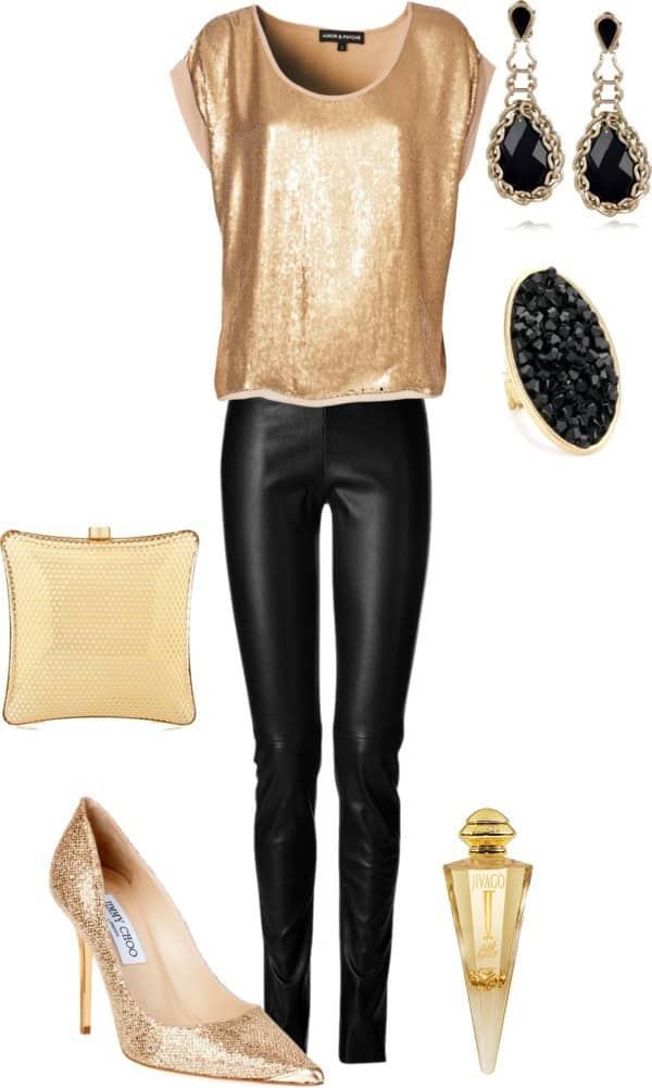 Gold and black (leather) ensemble