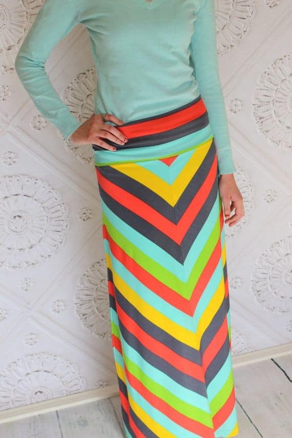 Chevron maxi skirt