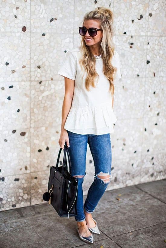 Stylish Outfit with Metallic Flats