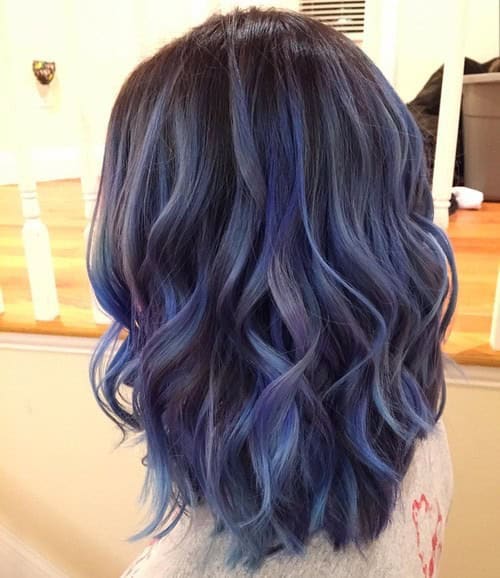 Dark to Light Blue Balayage