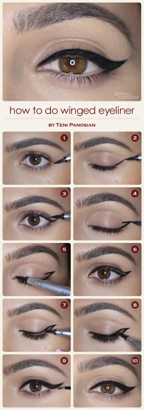 Natural Winged Eyeliner Look – Step By Step Eyeliner Tutorial