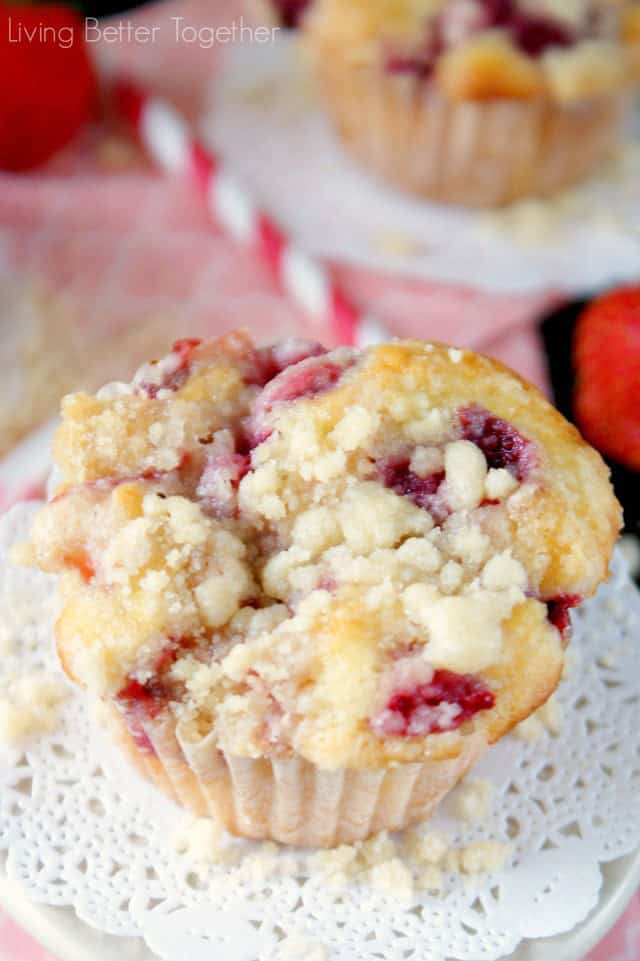 Strawberry Coffee Cake Muffins