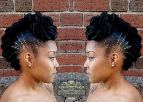 Glossy Curled Faux Hawk