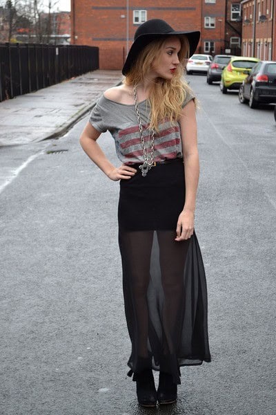 Sheer maxi skirt