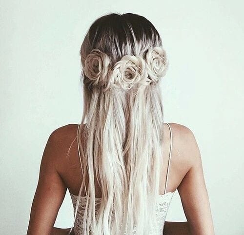 Halo Braid with Flowers