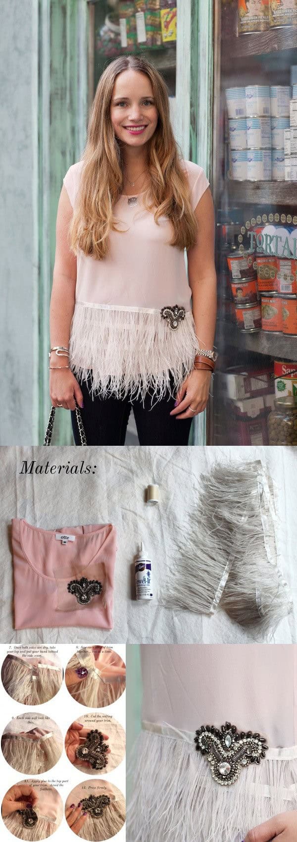 Do It Yourself FEATHER PEPLUM TOP